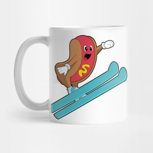 Hotdog as Ski jumper with Ski Mug